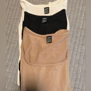 SHEIN Maternity Trio Tanks in Black, White, and Tan
